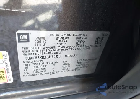 2014 Buick Enclave Leather z USA, uszkodzony, nr VIN 5GAKRBKDXEJ104430